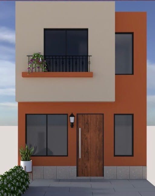 Fachada de casa modelo Malli en Punta Mixe Residencial en León, Gto.