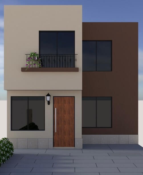 Fachada de casa modelo Nicté en Punta Mixe Residencial en León, Gto.