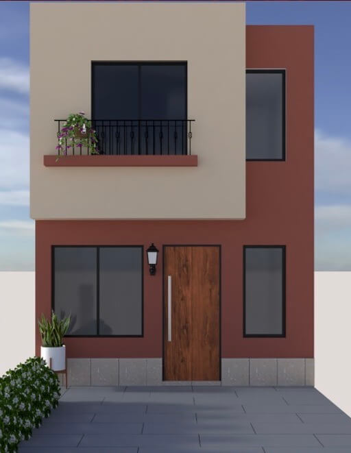 Fachada de casa modelo Sisa en Punta Mixe Residencial en León, Gto.