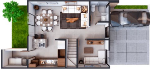 Modelo Marsella en Bosques de Breda Residencial en León, Gto., México.