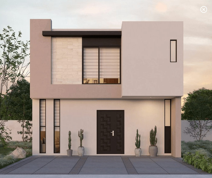Fachada de Marsella en Bosques de Breda Residencial en León, Gto., México.