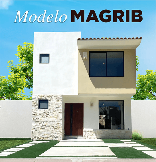 Fachada de casa modelo Magrib en Marroka Residencial en León, Gto.