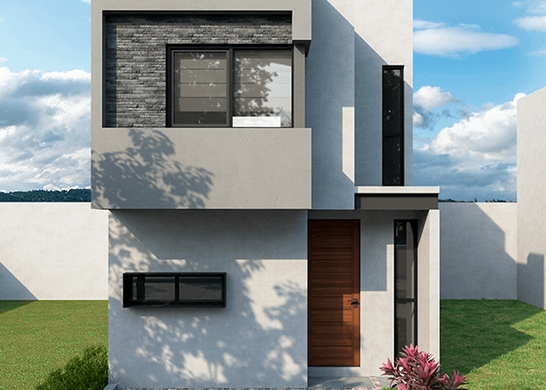 Fachada de Libia en Tracia Residencial en León, Gto., México.