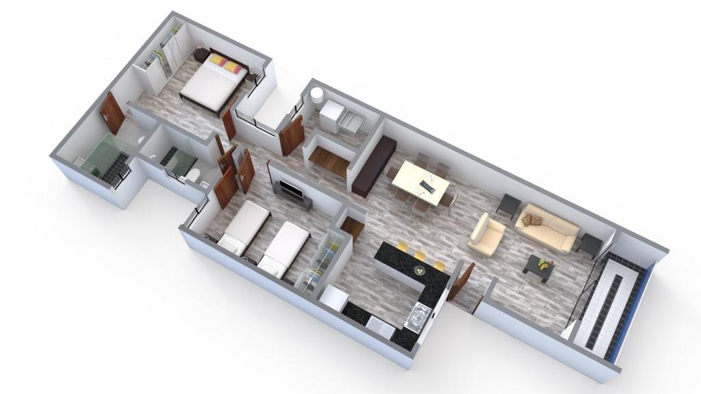 Rubí residencial departamentos distribución del modelo ámbar