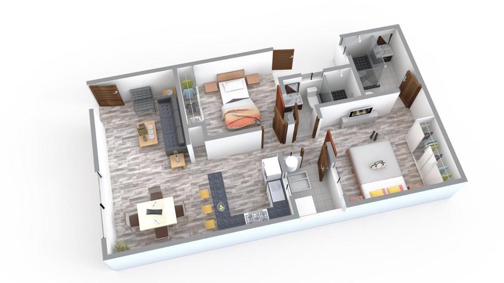 Rubí residencial departamentos distribución del modelo jade