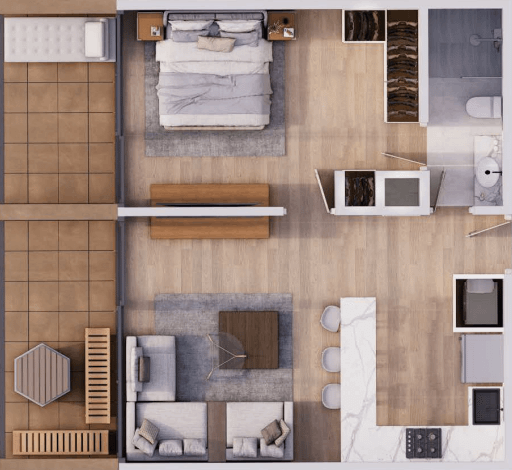 VEQ Martinica Departamentos nuevos en León Guanajuato modelo R1