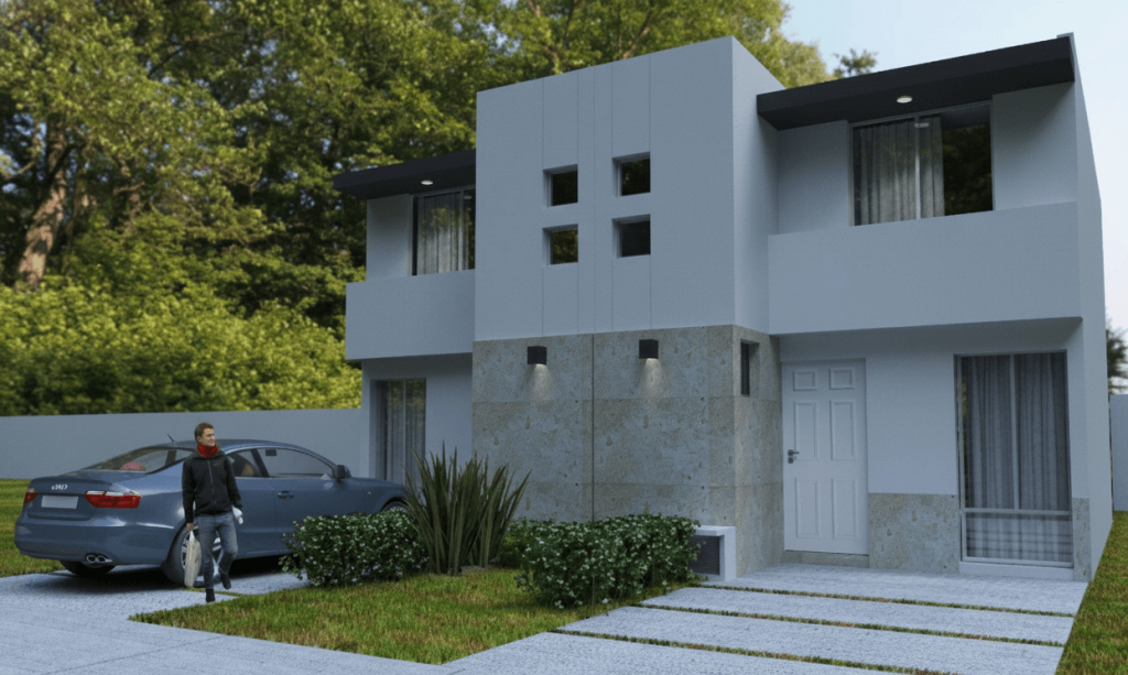 Fachada de modelo Ankara en Aram Residencial en León, Gto., México