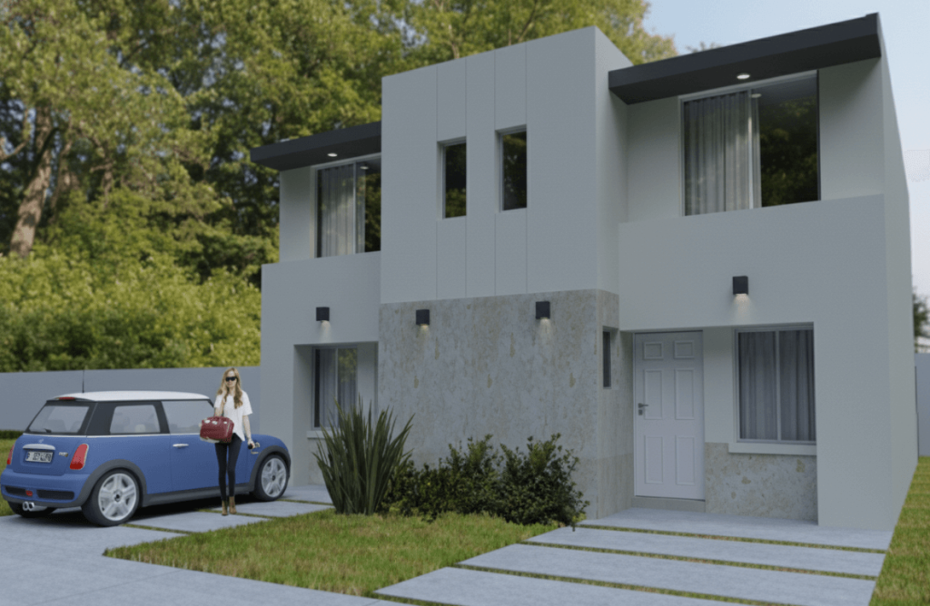 Fachada de modelo Estambul en Aram Residencial en León, Gto., México